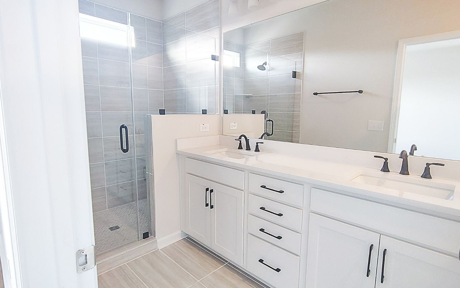 The primary bathroom of the Sage on homesite 223 at Nexton.