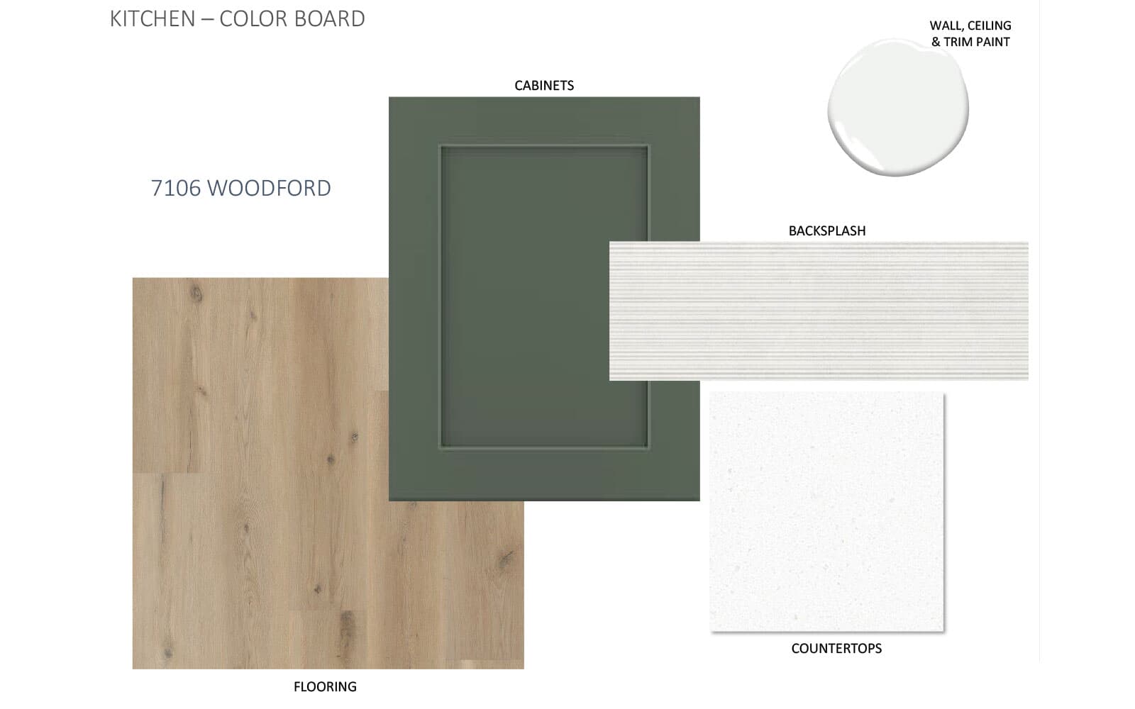 7106 Woodford Way Color Board 