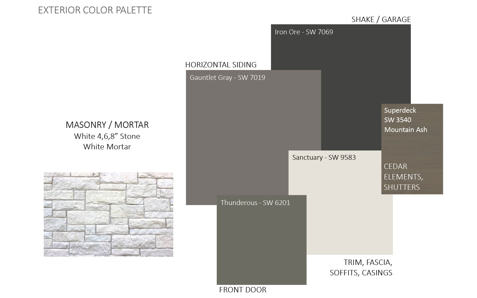 9105 Hamadryas Drive Color Boards