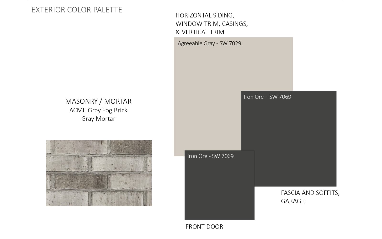 9107 Hamadryas Drive Color Boards