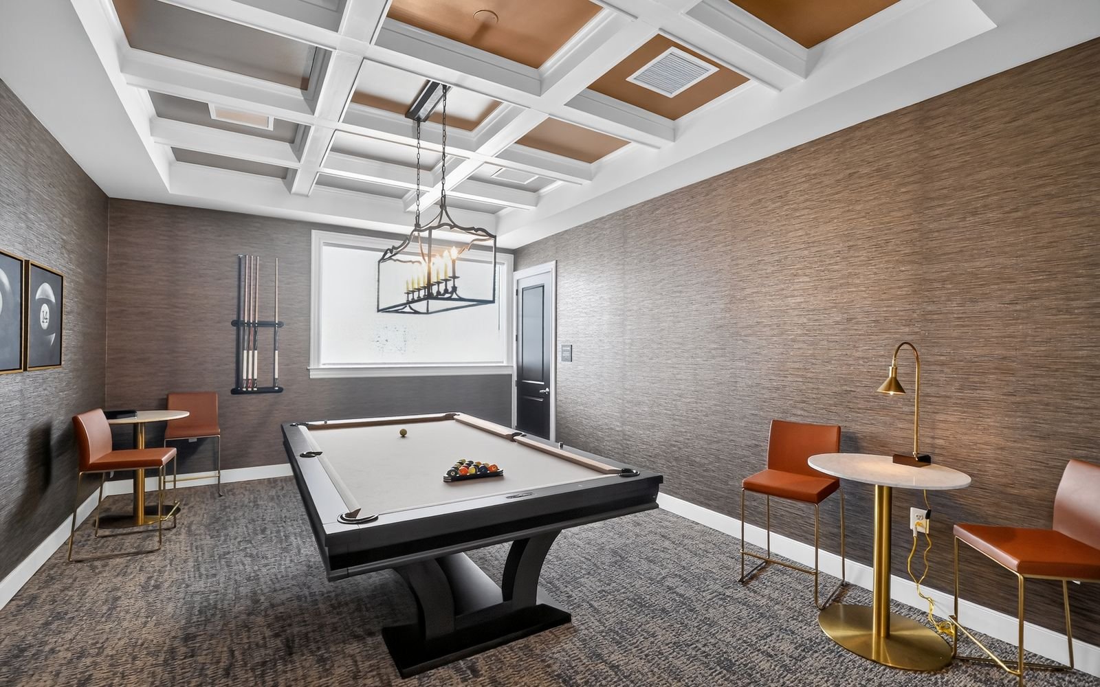 The billiards and game room at Hiatt Pointe at Snowden Bridge.