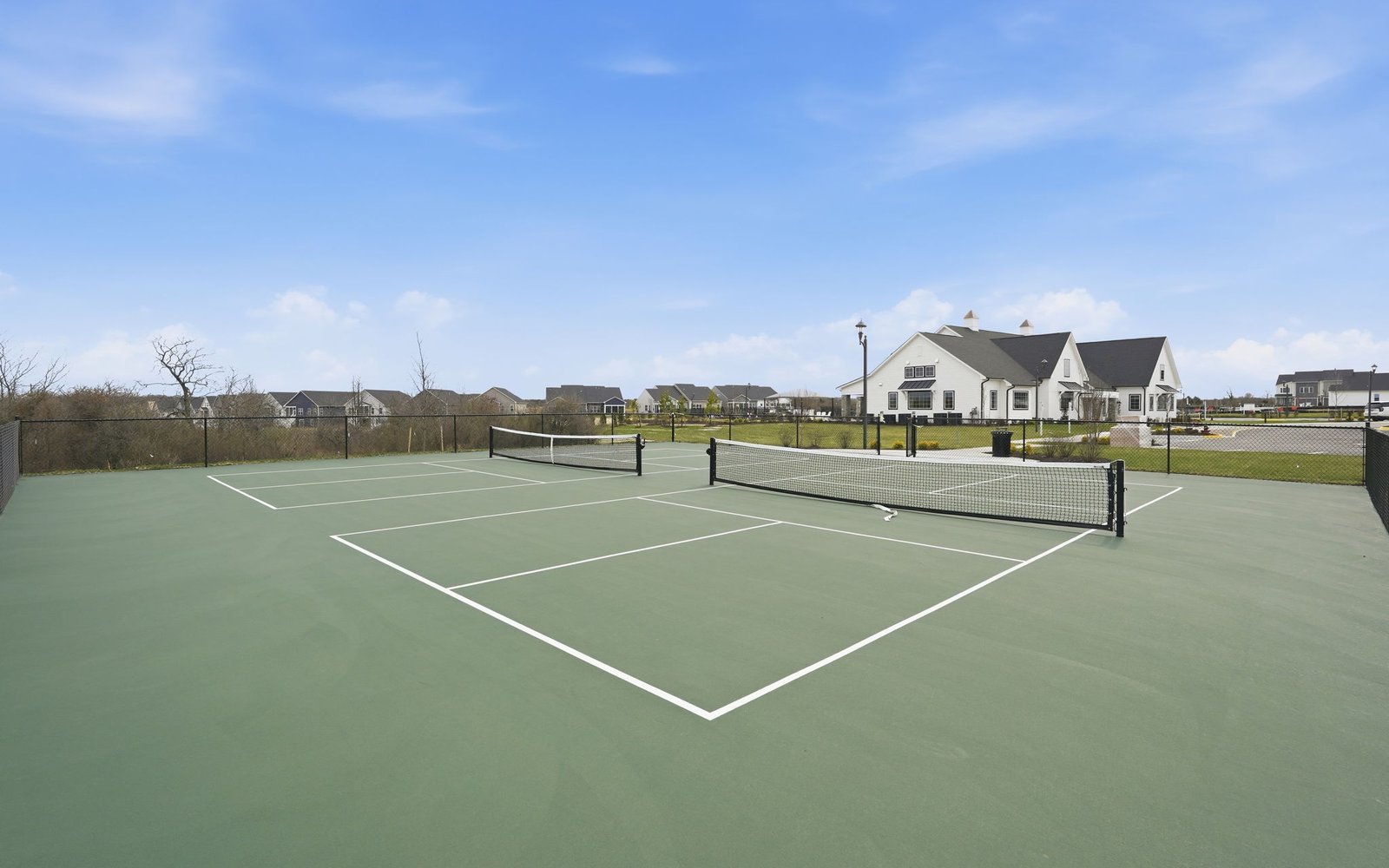 The pickleball court at the 55+ community clubhouse at Hiatt Pointe at Snowden Bridge.
