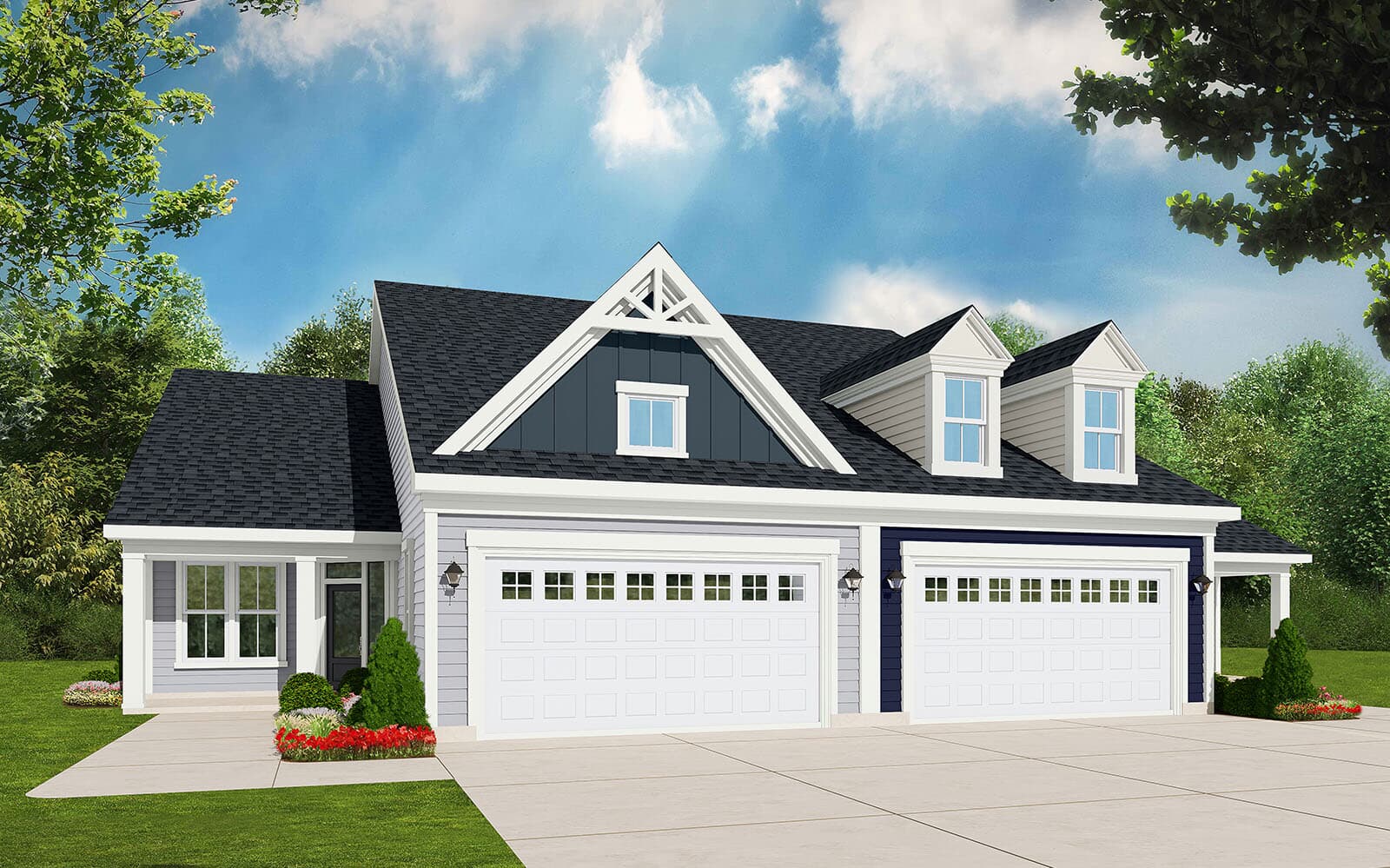Elevation 1 rendering of the Fitzgerald Garden Home. 