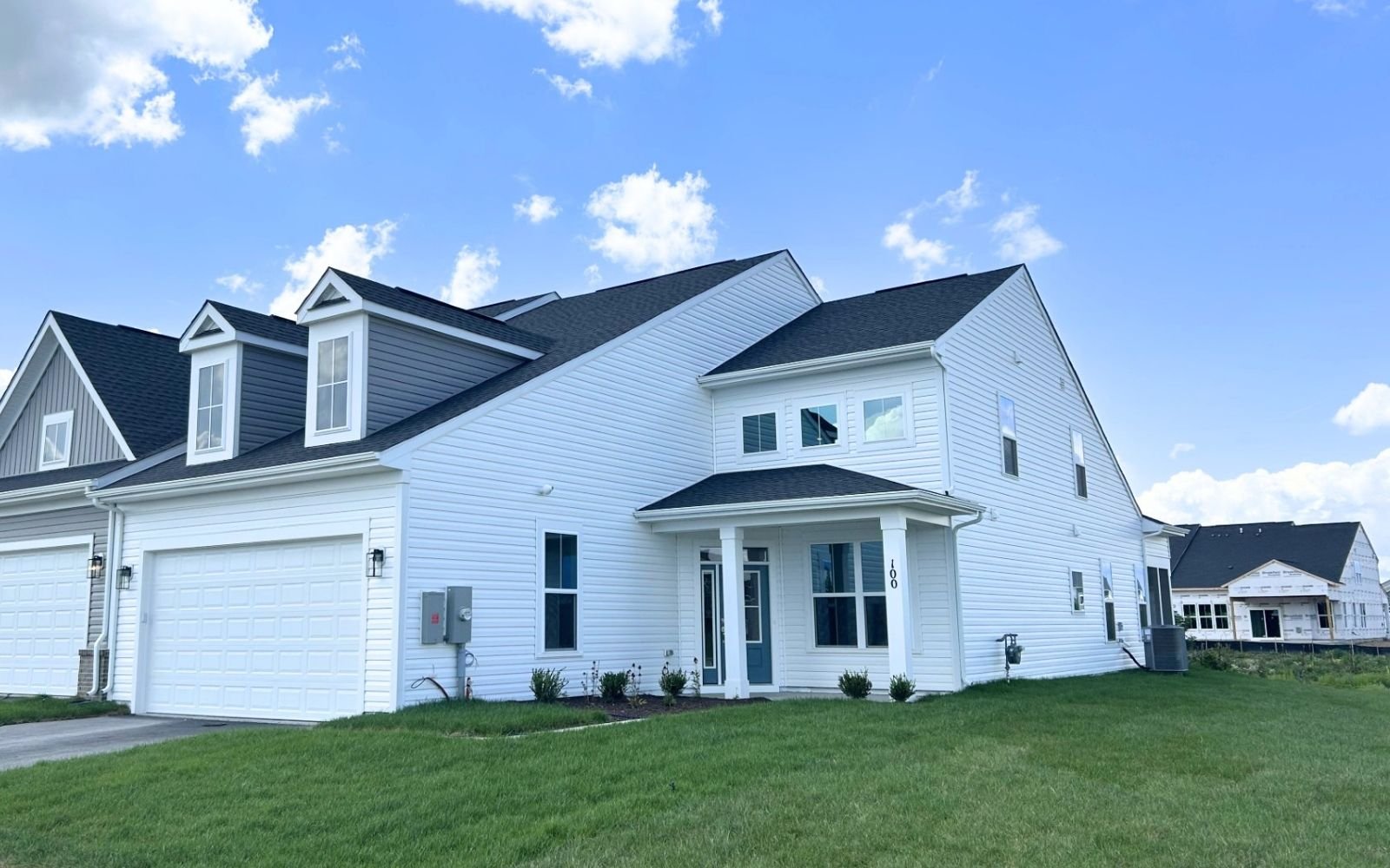 The exterior of the Fitzgerald on homesite 2001 at Hiatt Pointe at Snowden Bridge.