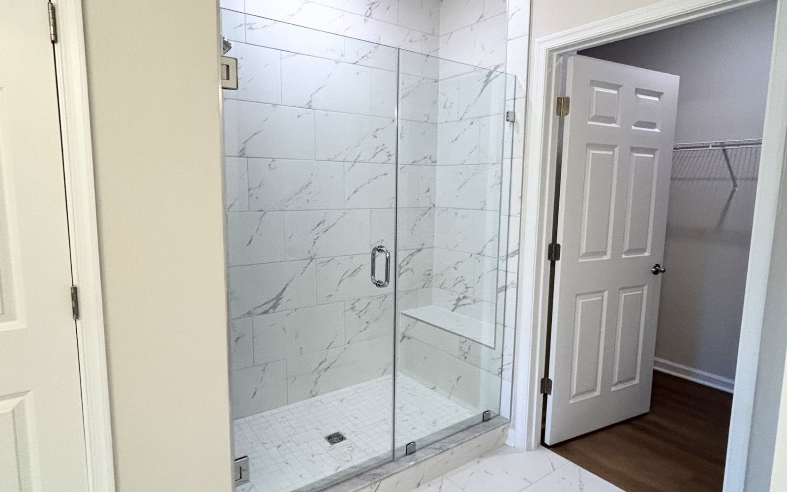 The primary bathroom of the Fitzgerald on homesite 2001 at Hiatt Pointe at Snowden Bridge.