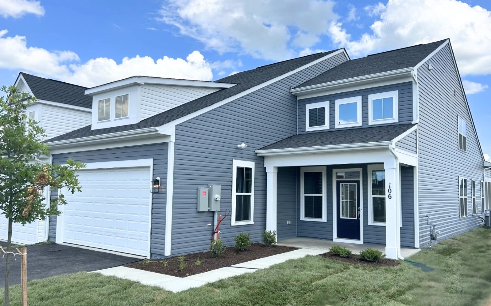 The exterior of the Hemingway on homesite 2103 at Hiatt Pointe at Snowden Bridge.