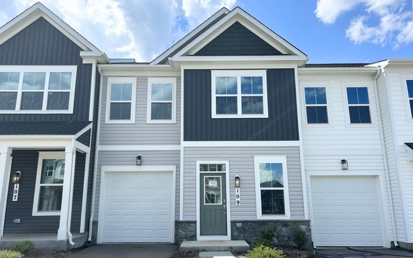The exterior of the Northgate on homesite 1103 at Hiatt Pointe at Snowden Bridge.