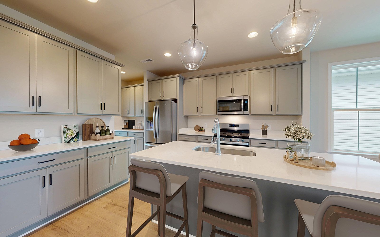 The kitchen of the Rockwell at Hiatt Pointe at Snowden Bridge.