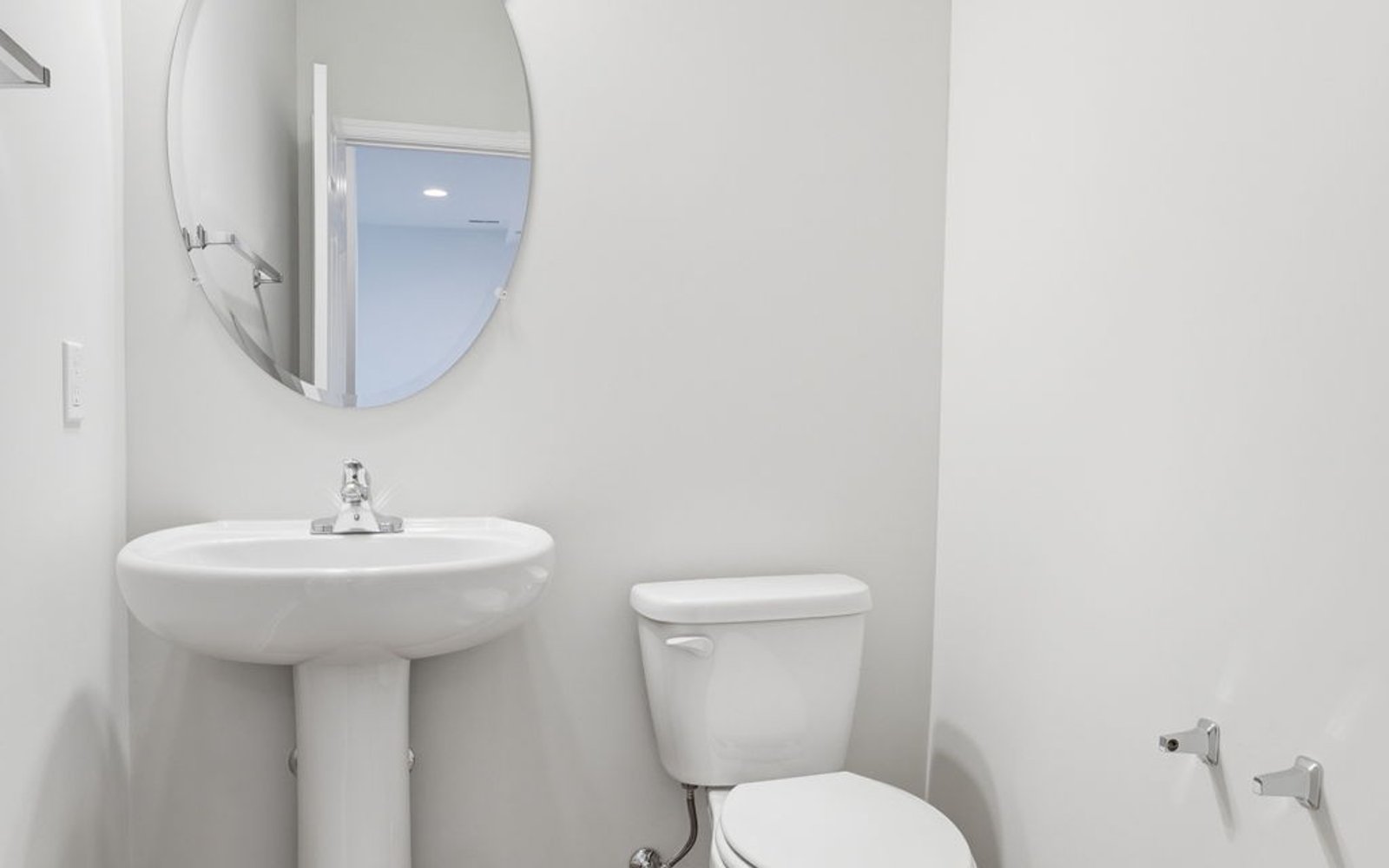 The powder room of the Northgate on homesite 1009 at Hiatt Pointe at Snowden Bridge.