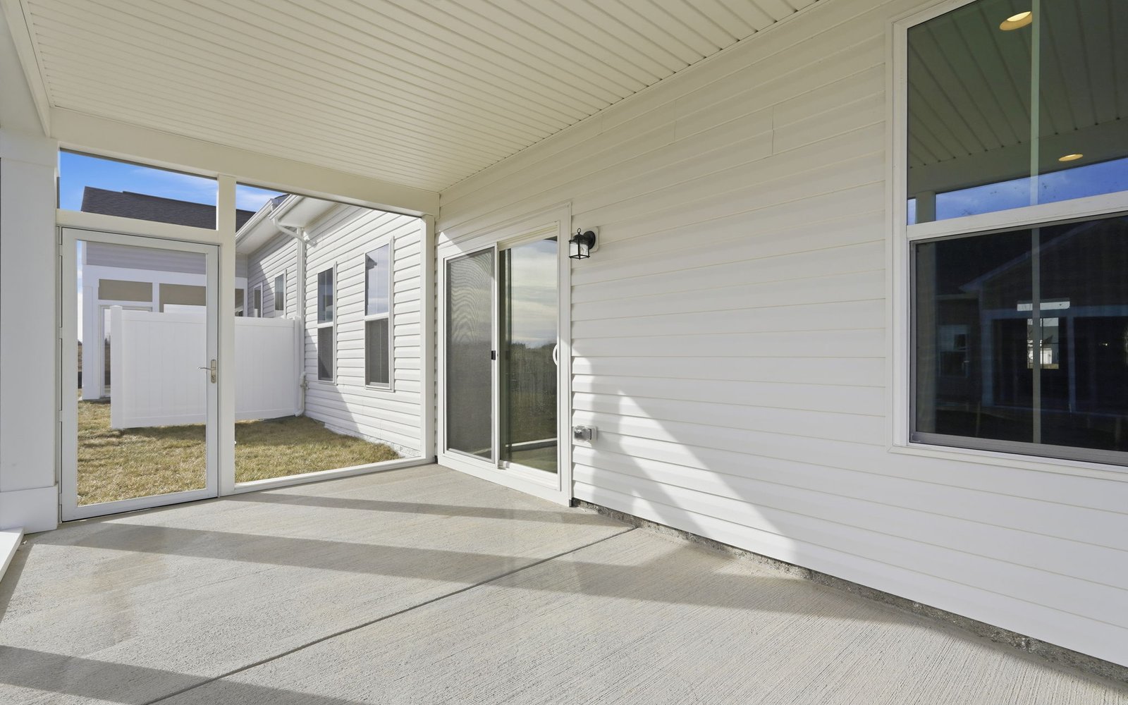 The screened porch of the Hemingway on homesite 2111 at Hiatt Pointe at Snowden Bridge.