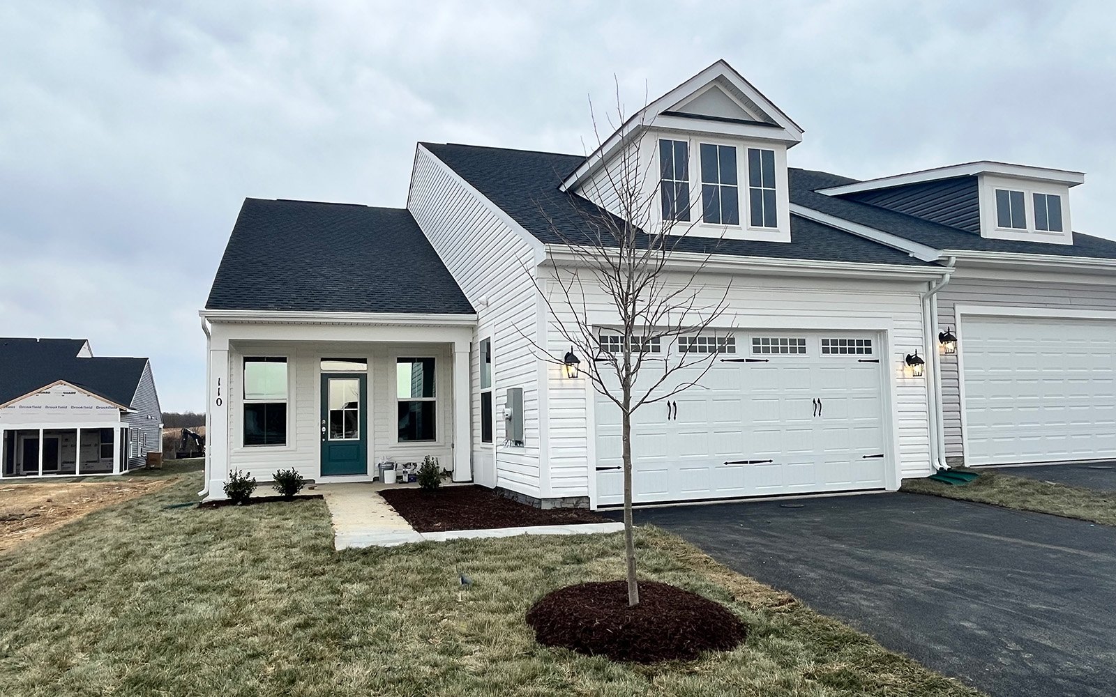 The exterior of the Hemingway on homesite 2011 at Hiatt Pointe at Snowden Bridge.