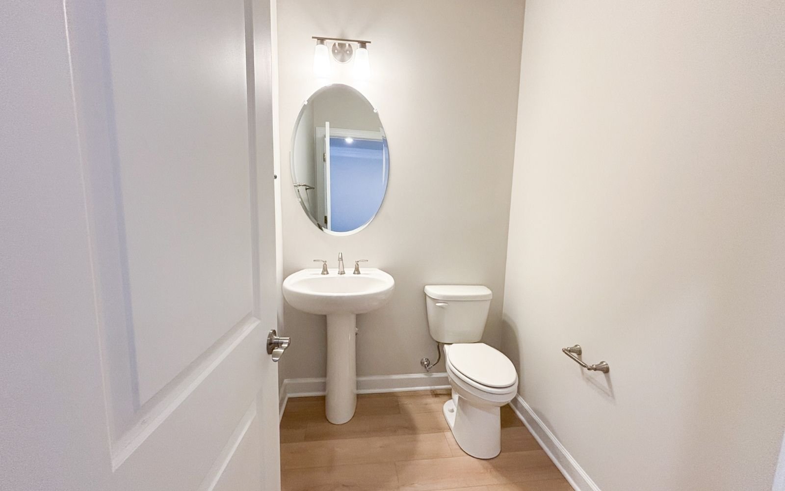 The powder room in the Northgate on homesite 1105 at Hiatt Pointe at Snowden Bridge.