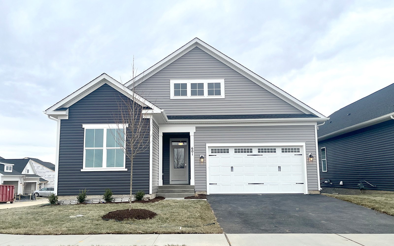 The exterior of the Rembrandt on homesite 2087 at Hiatt Pointe at Snowden Bridge.