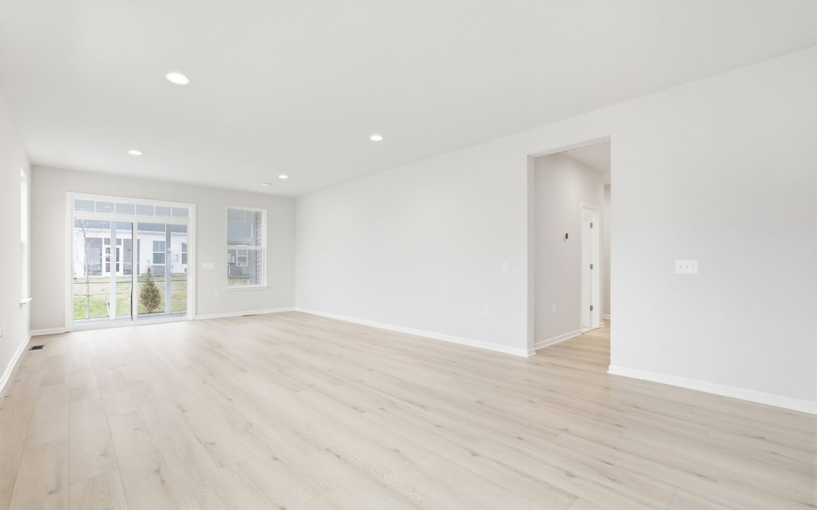 The family room of the Rockwell on homesite 1121 at Hiatt Pointe at Snowden Bridge.