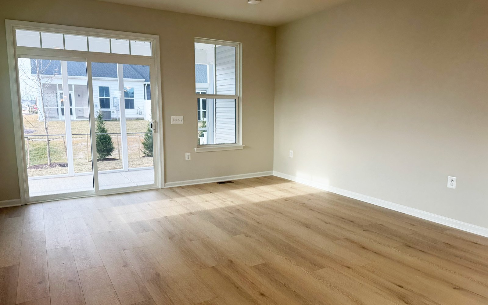 The family room of the Rockwell on homesite 1121 at Hiatt Pointe at Snowden Bridge.