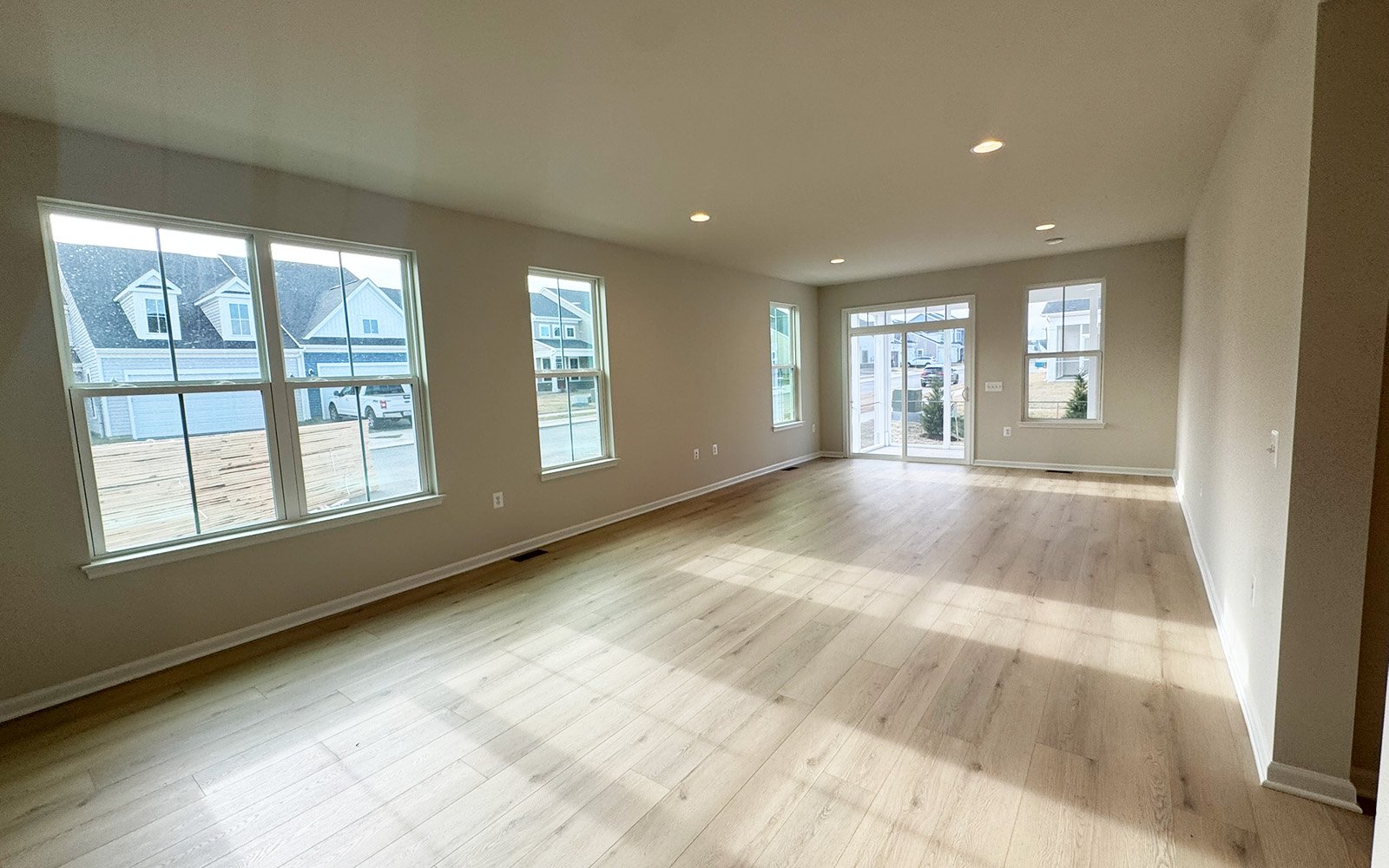 The family room of the Rockwell on homesite 1121 at Hiatt Pointe at Snowden Bridge.