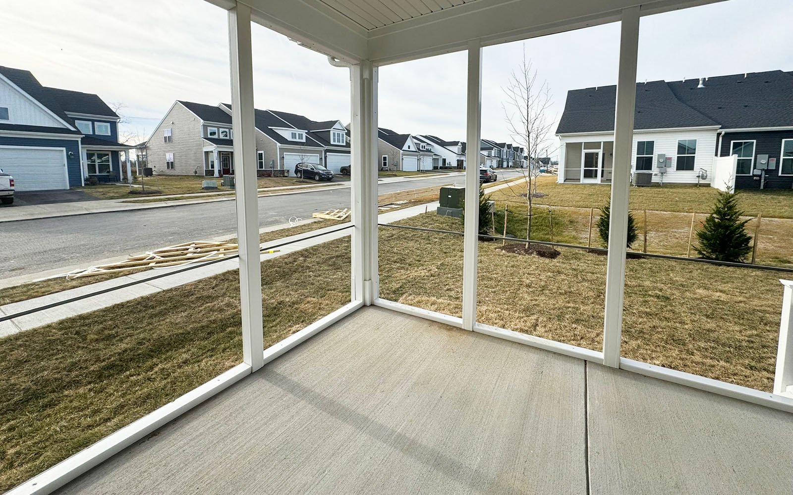 The screened porch of the Rockwell on homesite 1121 at Hiatt Pointe at Snowden Bridge.