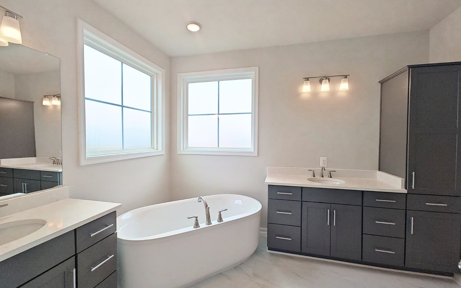 The primary bathroom of the Rockwell on homesite 2127 at Hiatt Pointe at Snowden Bridge.