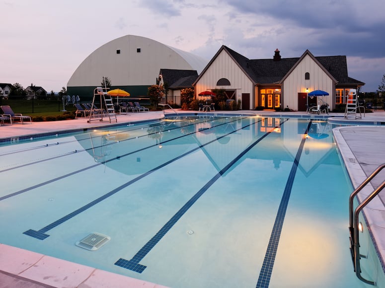 Snowden Bridge pool at dusk. 