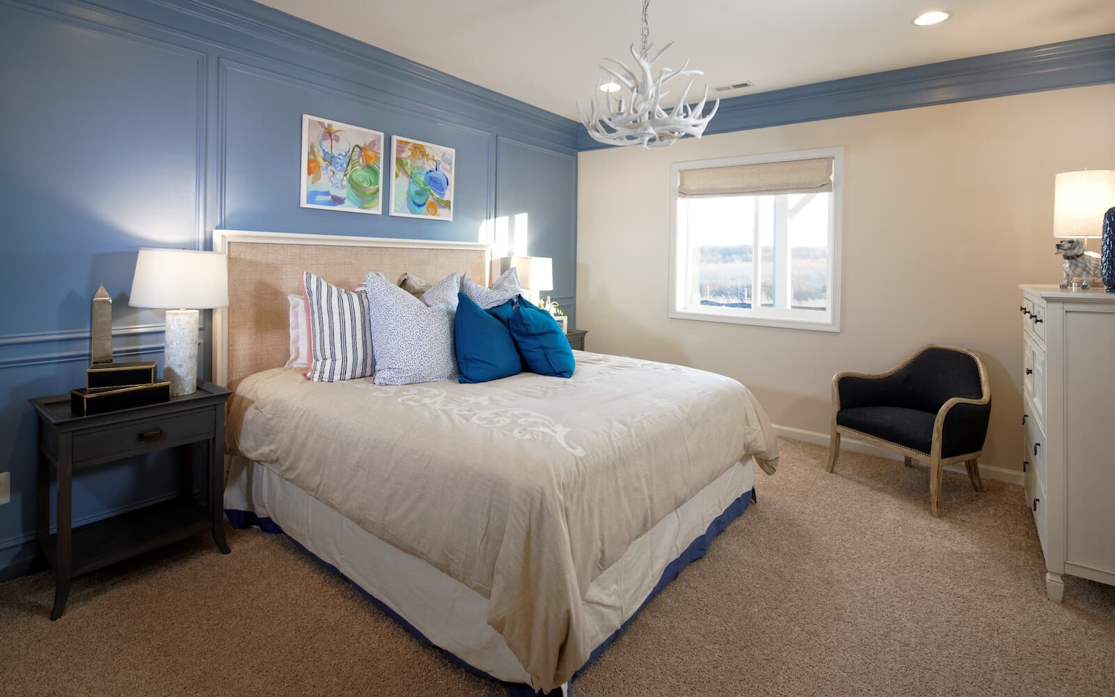 A secondary bedroom in the Pendleton home design by Brookfield Residential in Snowden Bridge