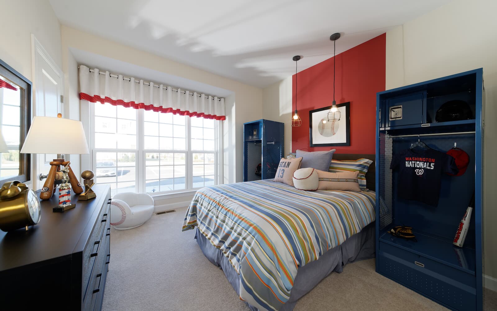 A secondary bedroom in the Pendleton home design by Brookfield Residential in Snowden Bridge