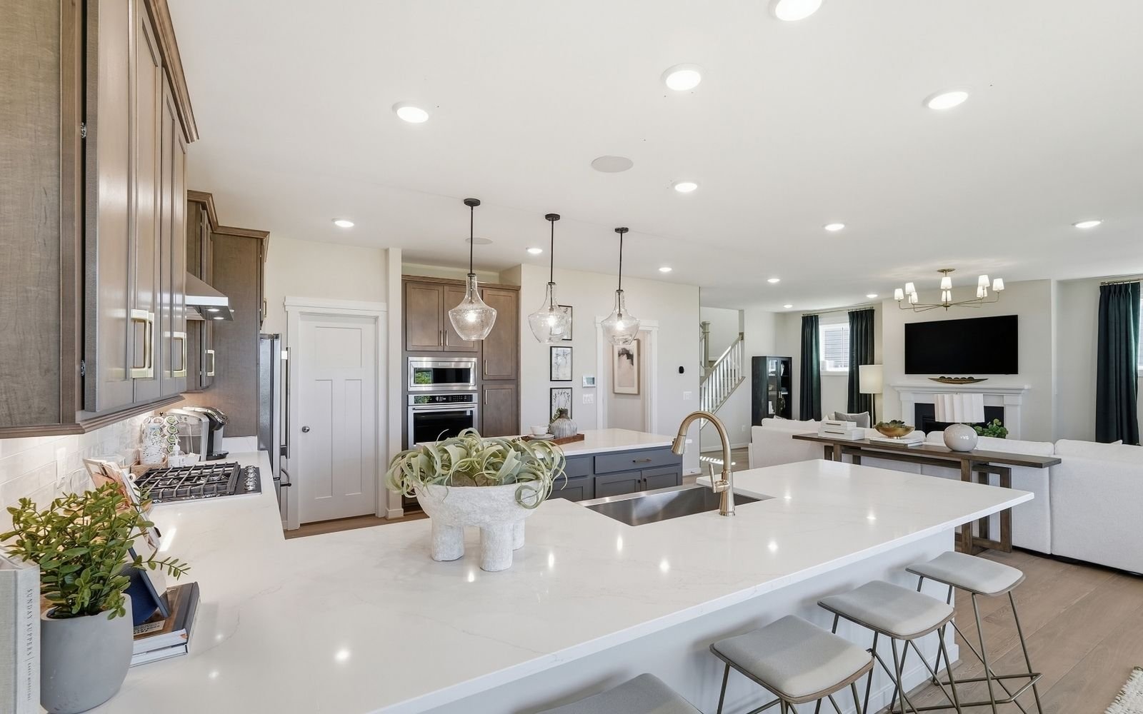 The kitchen of the Sinclair model home at Snowden Bridge.