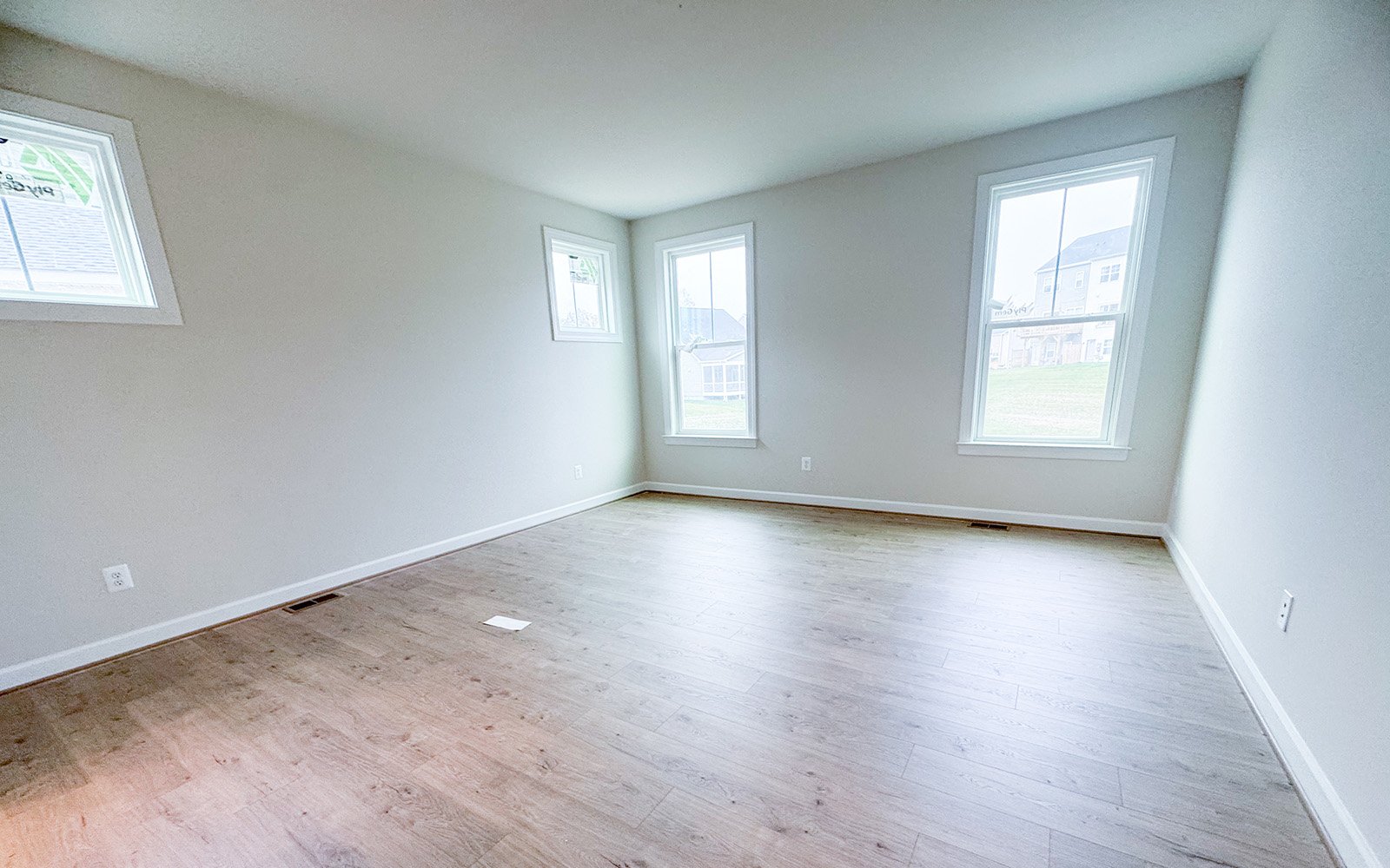 The primary bedroom in the Denison on homesite 2368 at Snowden Bridge.