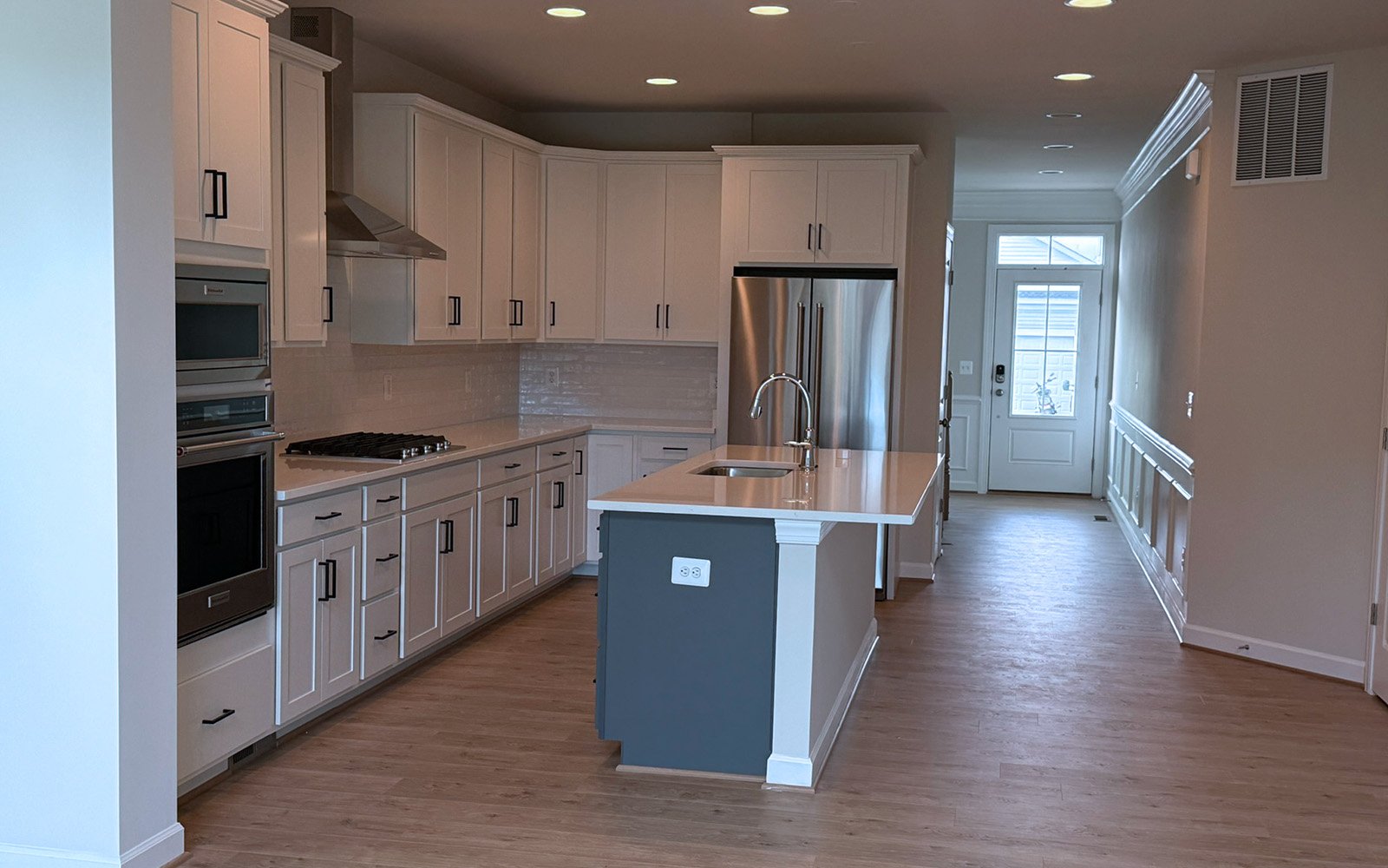 The kitchen in the Denison on homesite 2368 at Snowden Bridge.