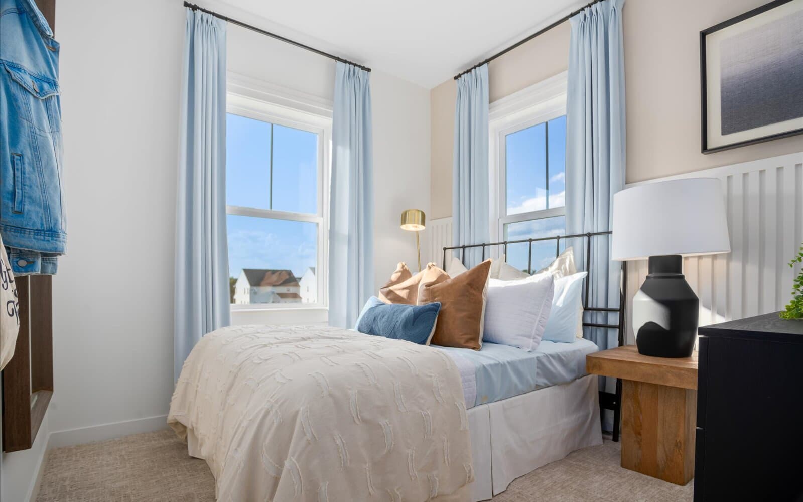 A secondary bedroom of the Skyline Townhome at Snowden Bridge.