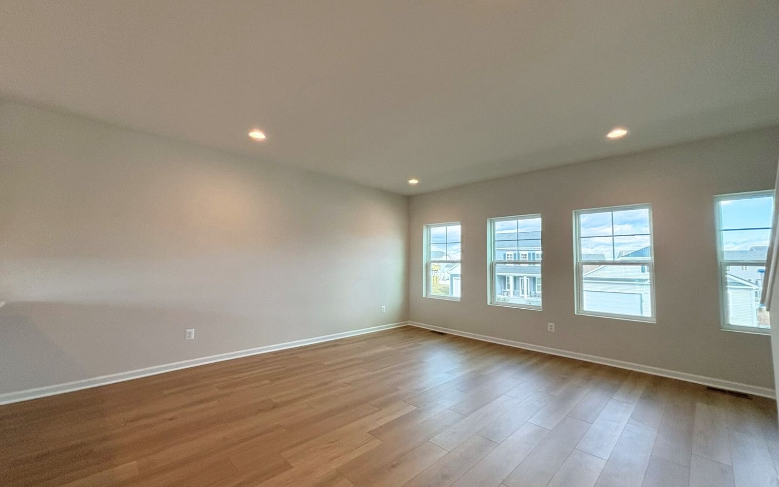 The family room of the Skyline on homesite 2146 at Snowden Bridge.
