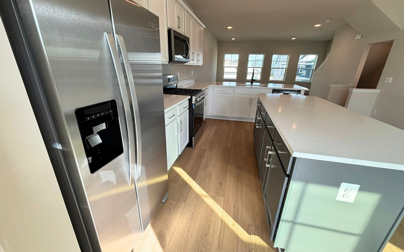 The kitchen of the Skyline on homesite 2146 at Snowden Bridge.