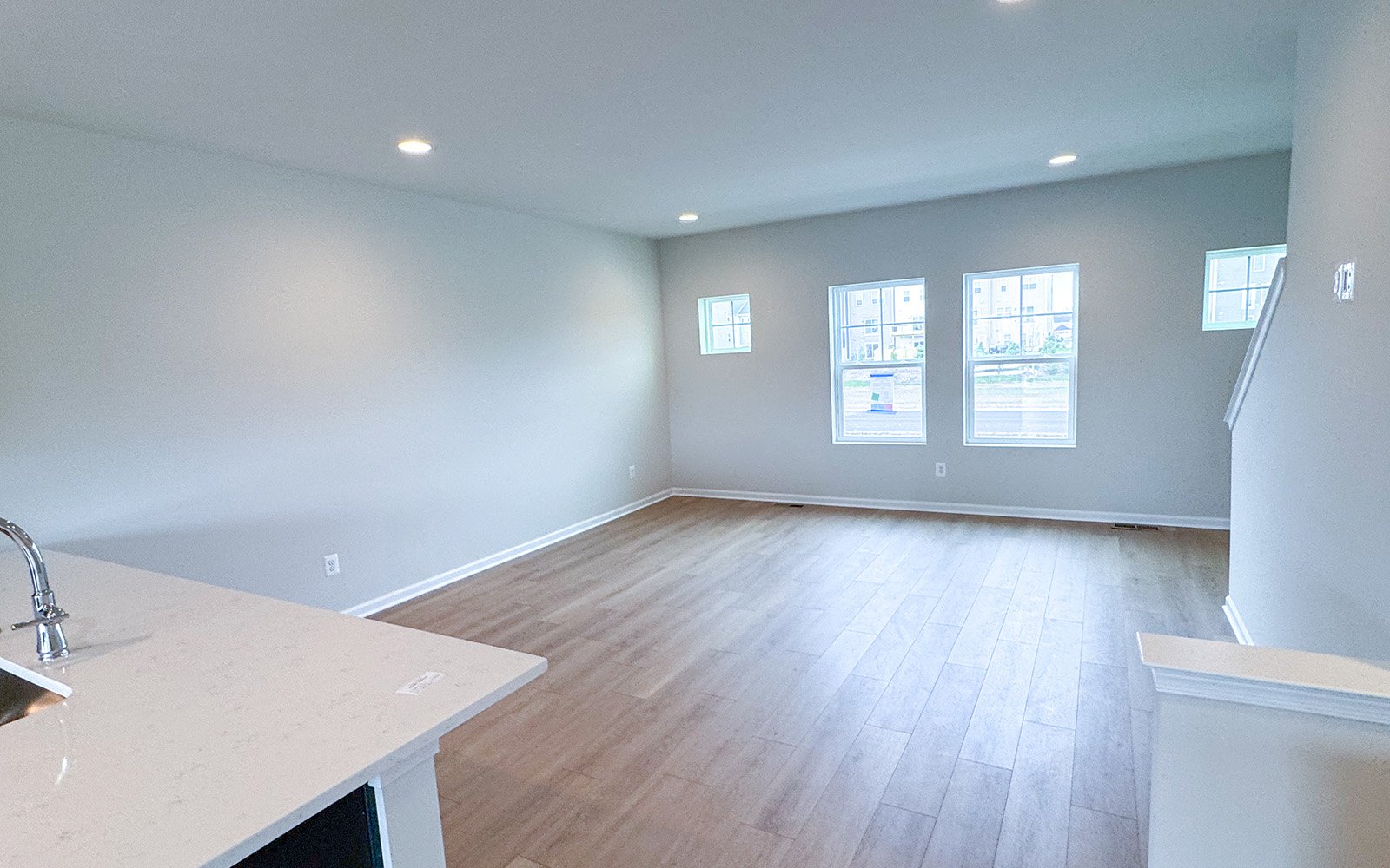 The great room of the Skyline on homesite 2153 at Snowden Bridge.
