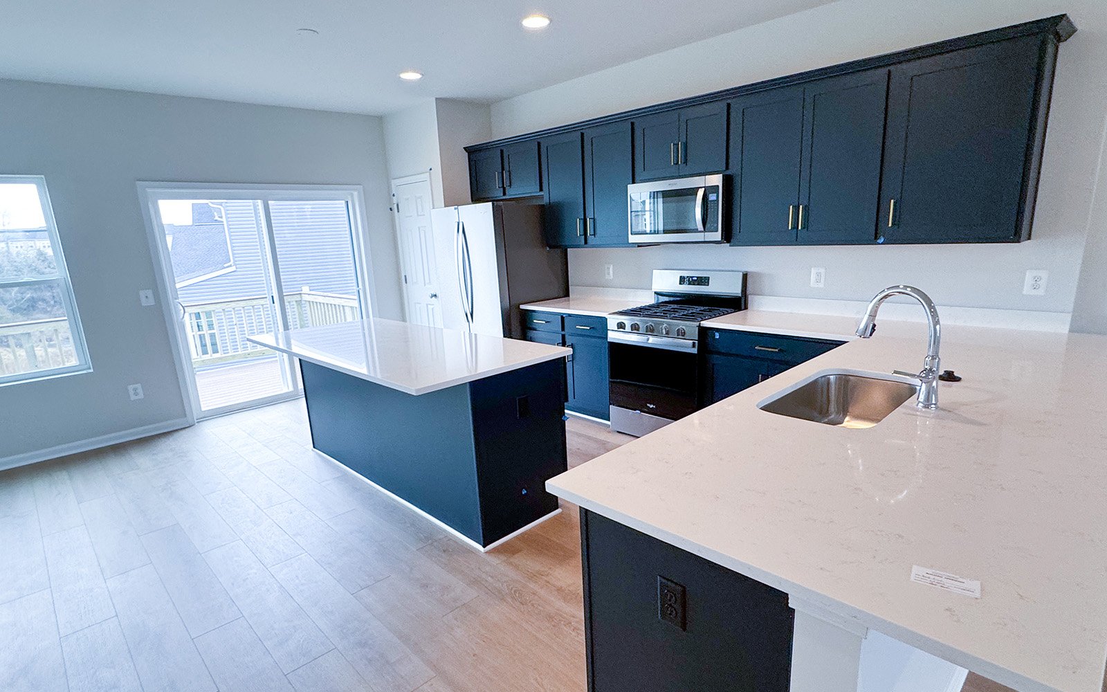 The kitchen of the Skyline on homesite 2153 at Snowden Bridge.