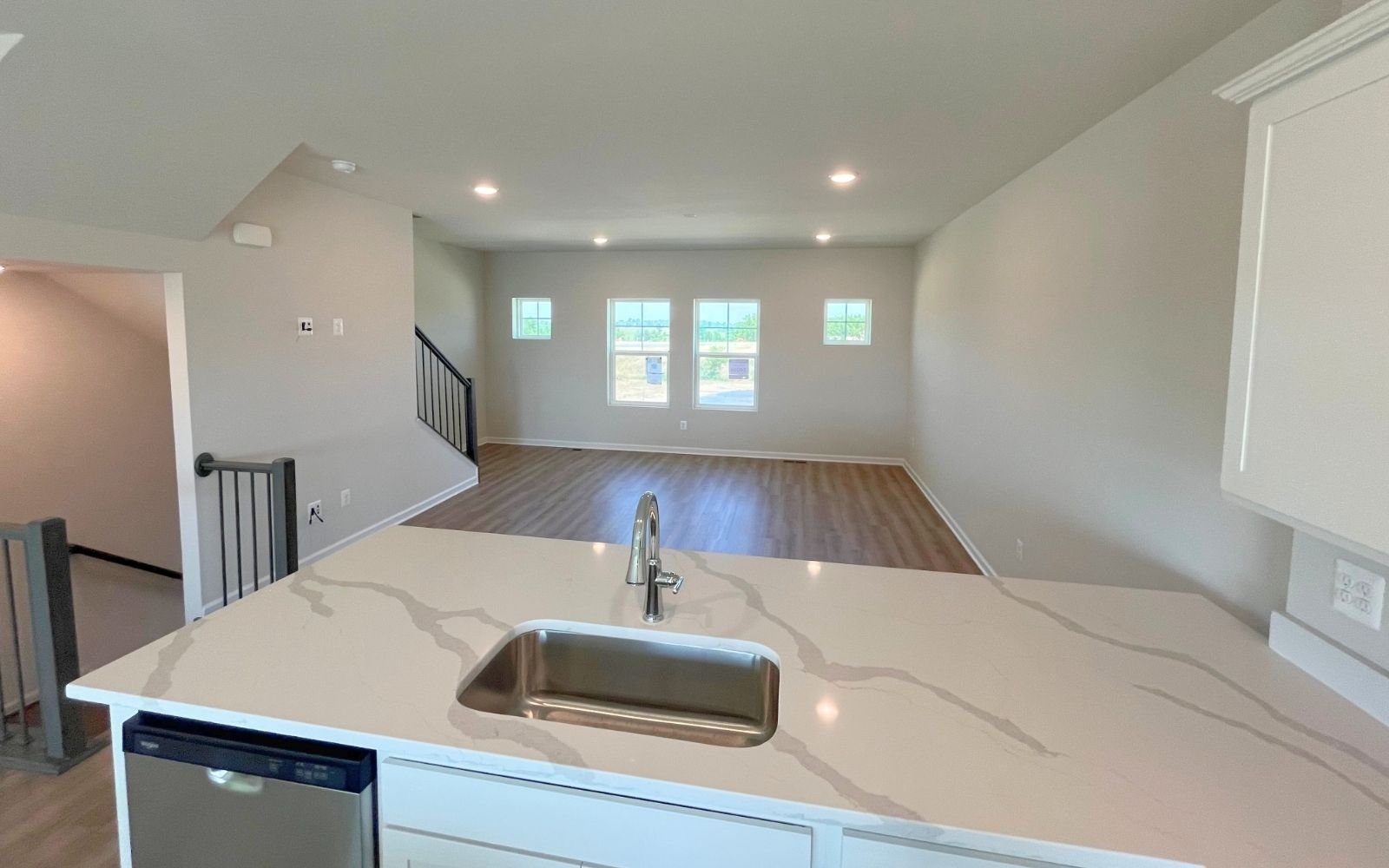 The view from the kitchen of the Skyline on homesite 24016 at Snowden Bridge.