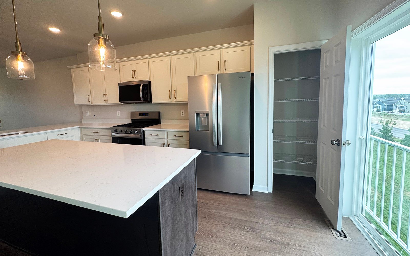 The kitchen island of the Skyline on Homesite 24024.