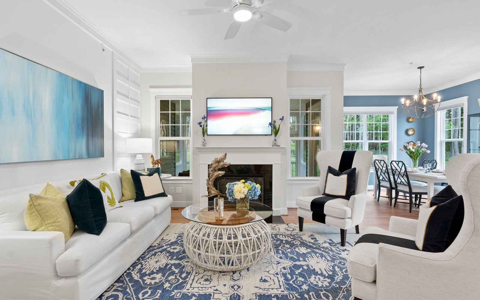 The family room in the Monet at The Crest at Linton Hall.