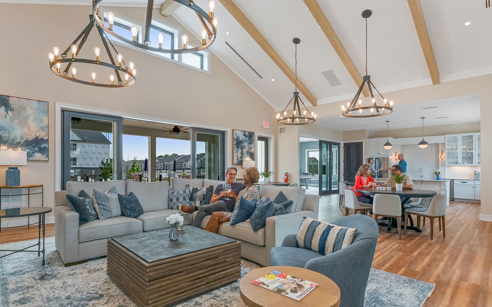 The lounge inside the clubhouse at Cascades at Embrey Mill.