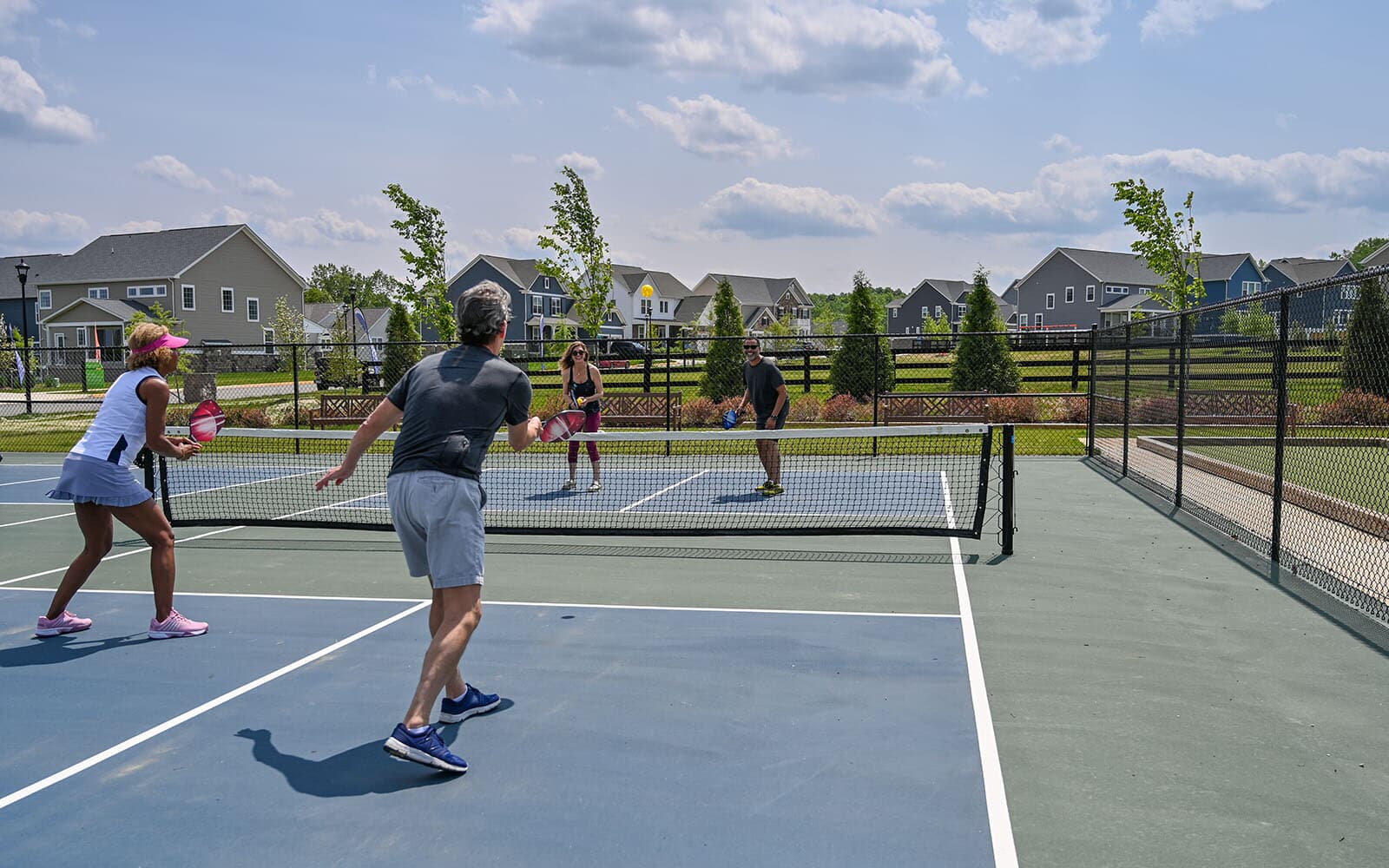 The pickleball courts at Cascades at Embrey Mill.