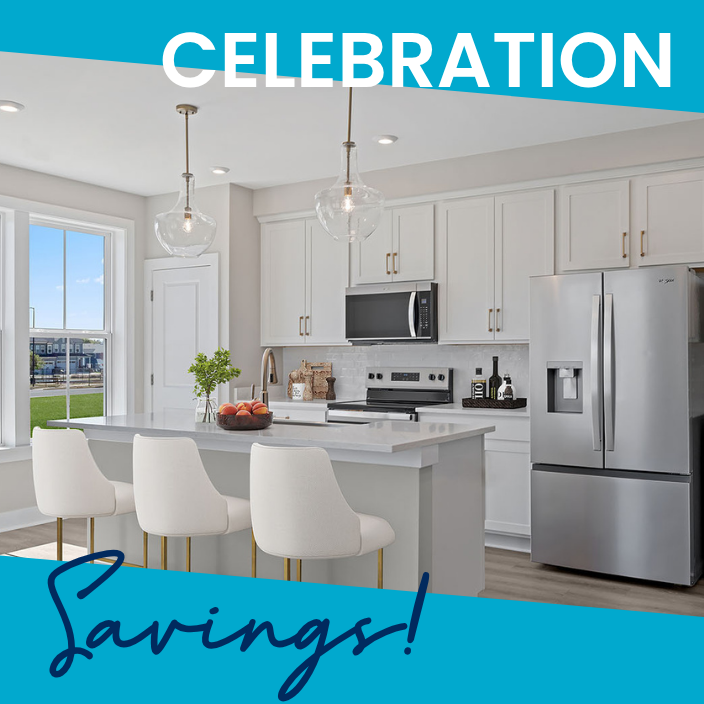 Amber Kitchen with Extended Celebration Savings message.
