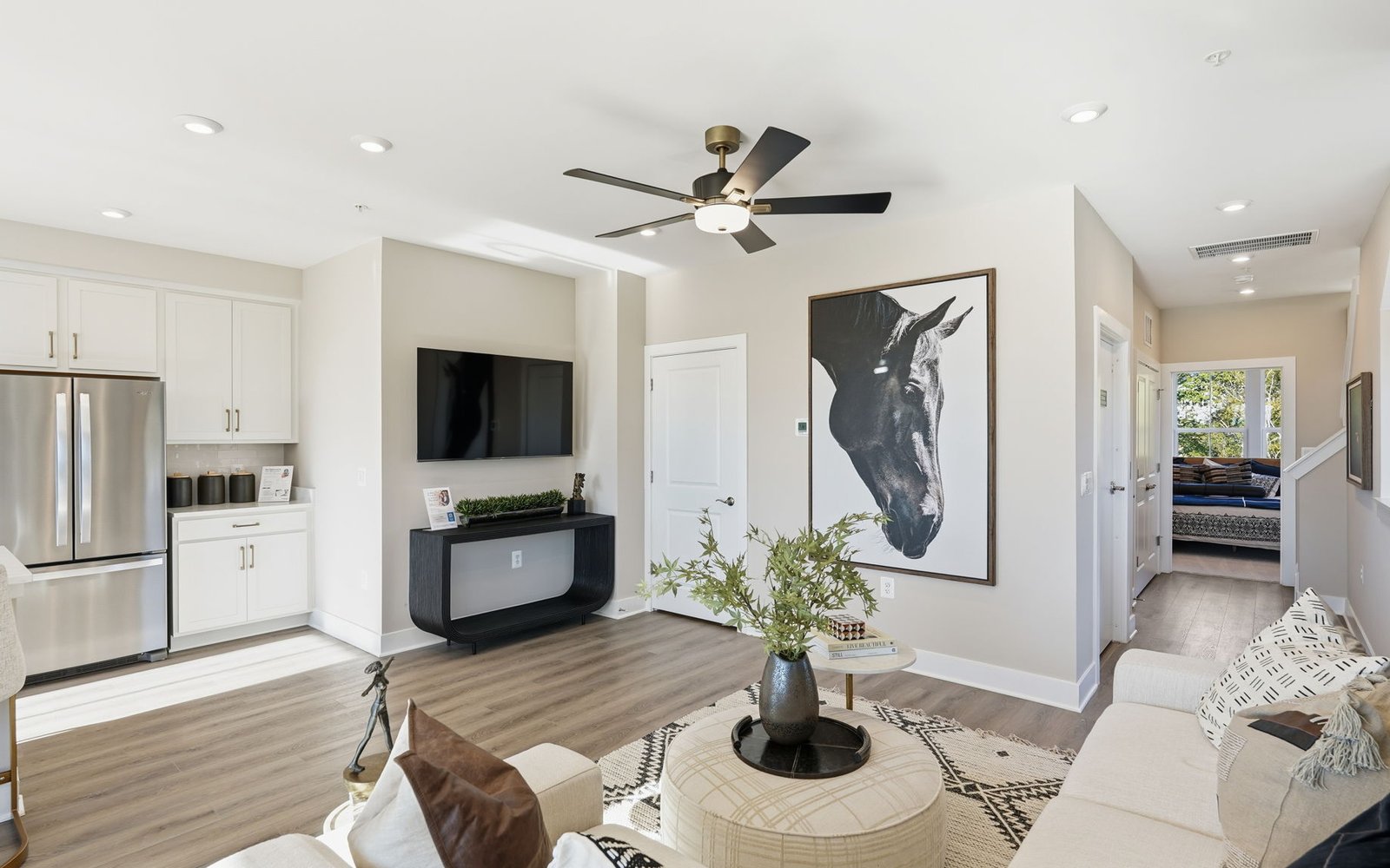 The great room of the Amber by Brookfield Residential.