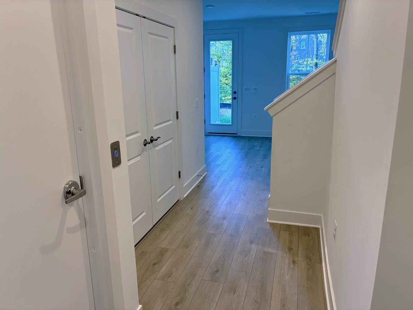 The entrance of the Amber on homesite 101 by Brookfield Residential at Cascades at Embrey Mill.