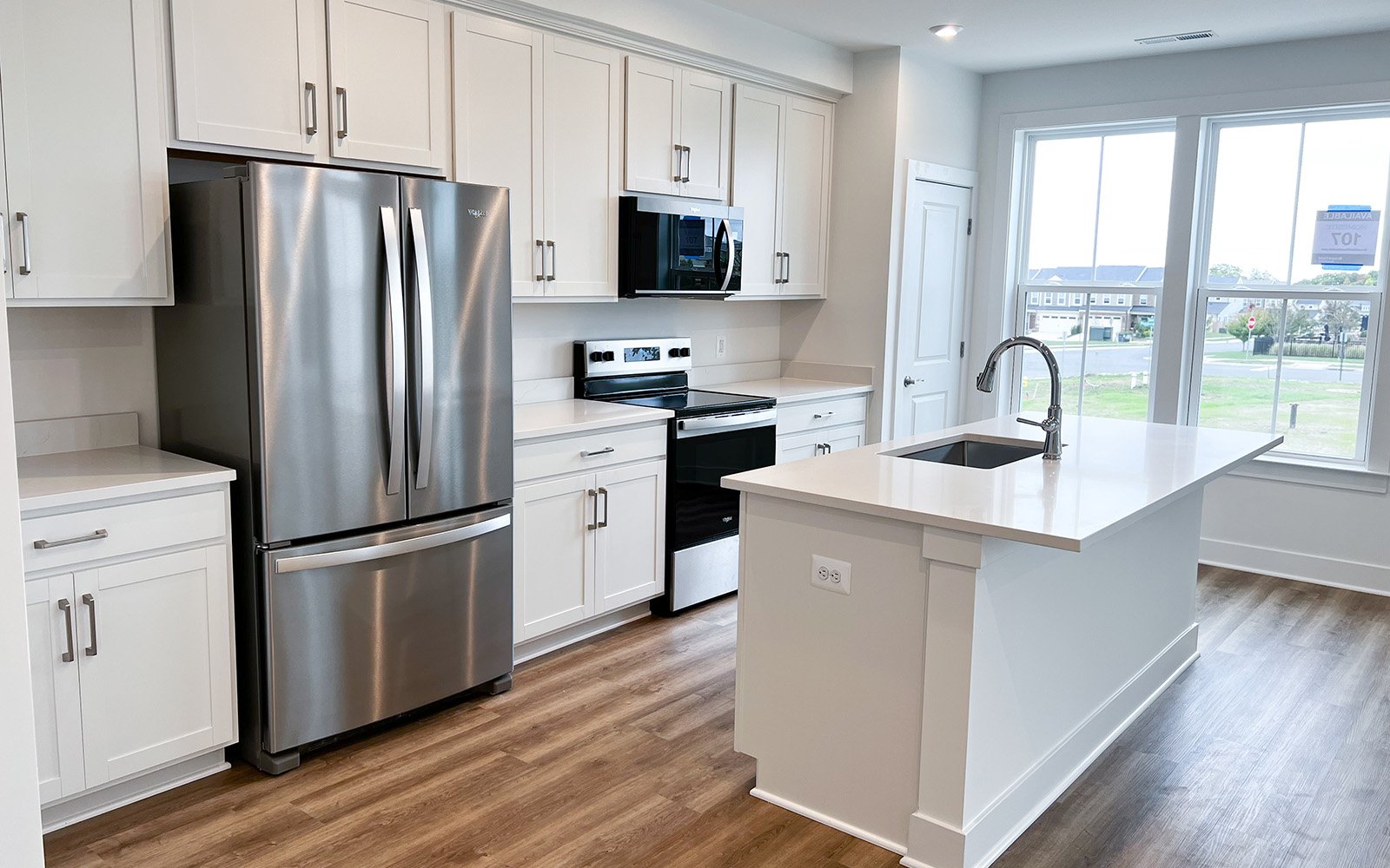 The kitchen of the Amber on homesite 107 at Cascades at Embrey Mill by Brookfield Residential.