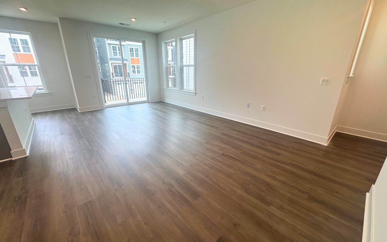 The great room of the Amber on homesite 1219 at Cascades at Embrey Mill.
