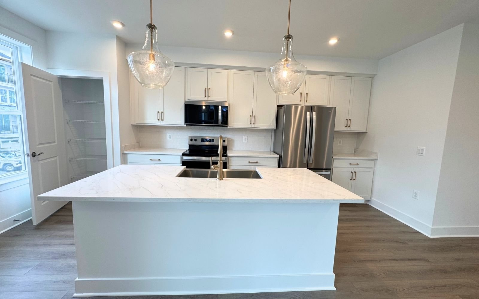 The kitchen of the Amber on homesite 131 at Cascades at Embrey Mill.