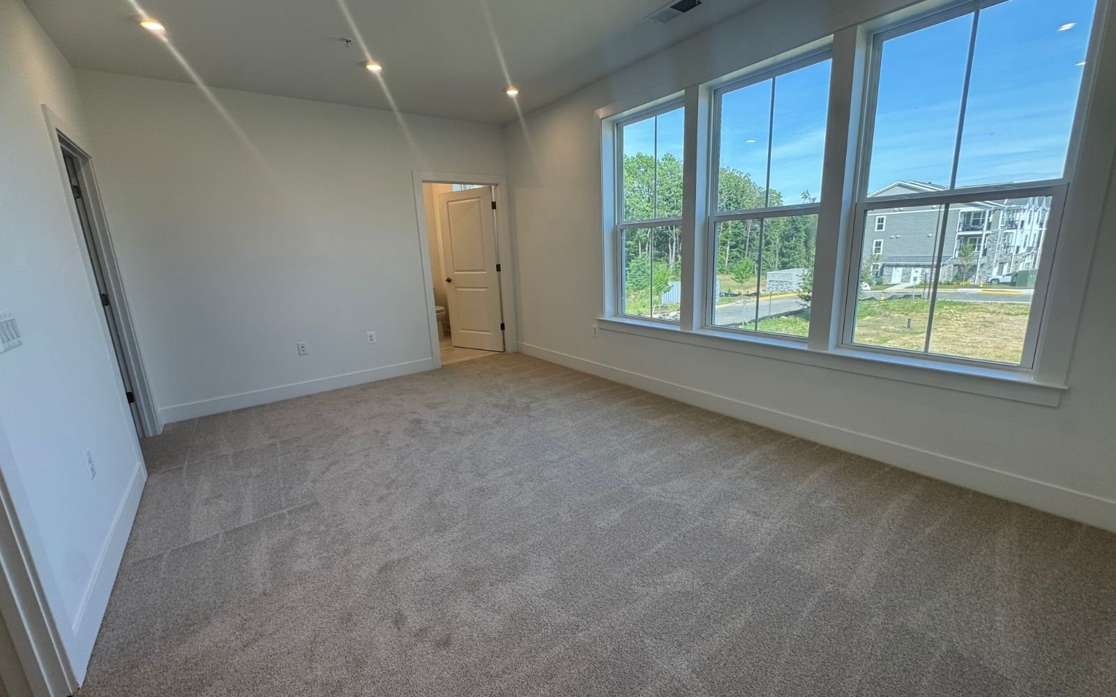 The primary bedroom in the Amber on homesite 139 at Cascades at Embry Mill.