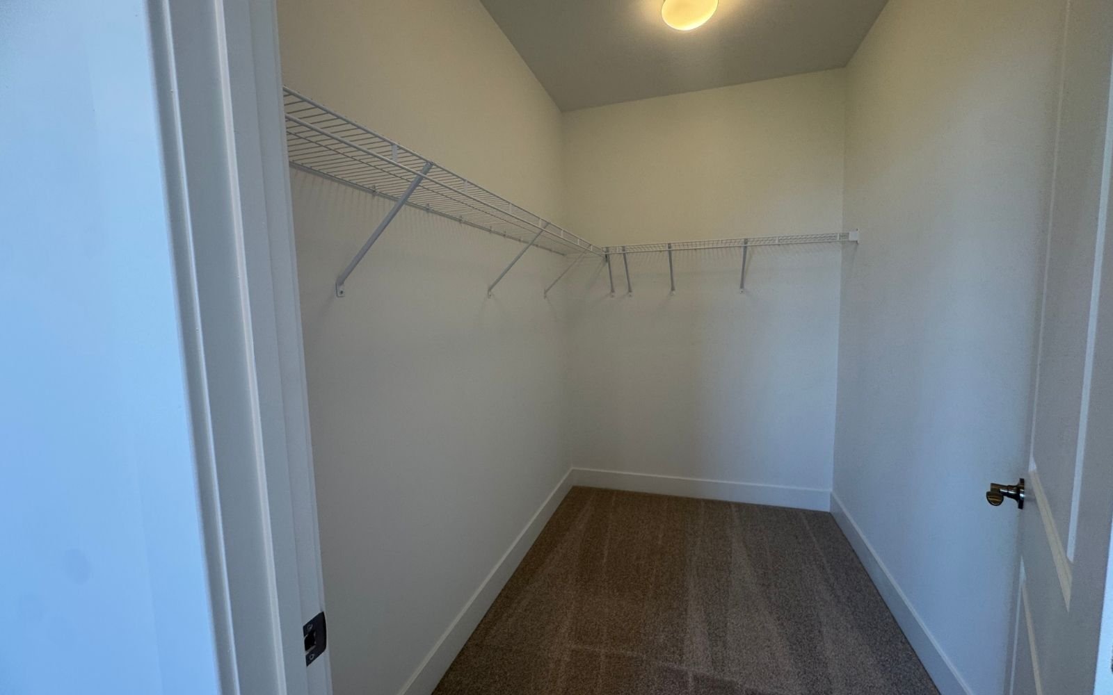 The walk-in closet in the Amber on homesite 139 at Cascades at Embry Mill.