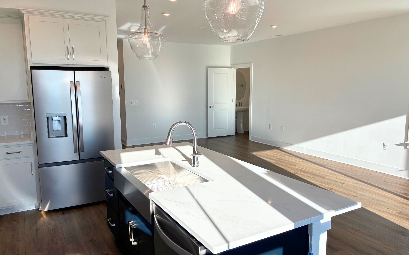 The kitchen in the Scarlet on homesite 106 at Cascades at Embrey Mill.