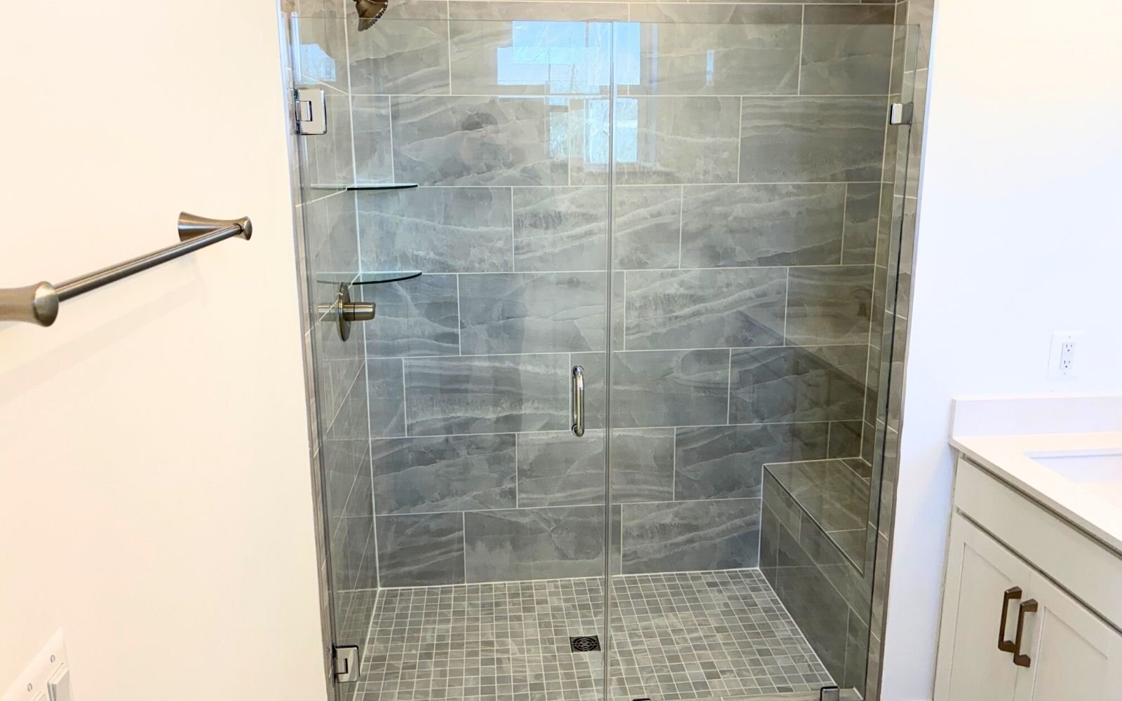 The primary bathroom in the Scarlet on homesite 106 at Cascades at Embrey Mill.