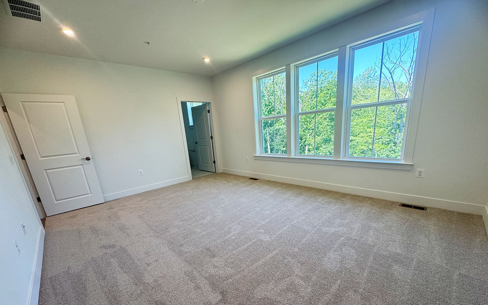 The primary bedroom of the Scarlet on homesite 128 at Cascades at Embrey Mill.