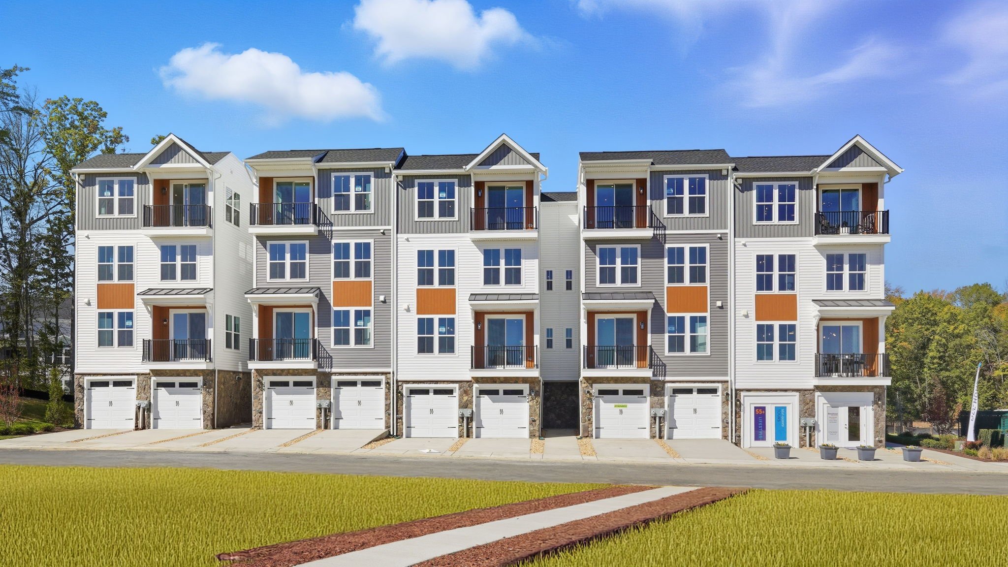 Cascades at Embrey Mill Full Model Building Front by Brookfield Residential.